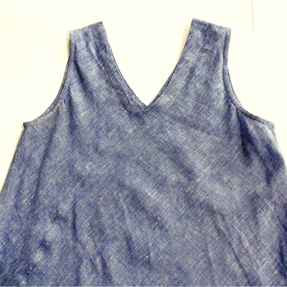 Crown Linen Designs Linen Midi Maxi Long Dress Size Medium Sleeveless V-Neck - Picture 5 of 12